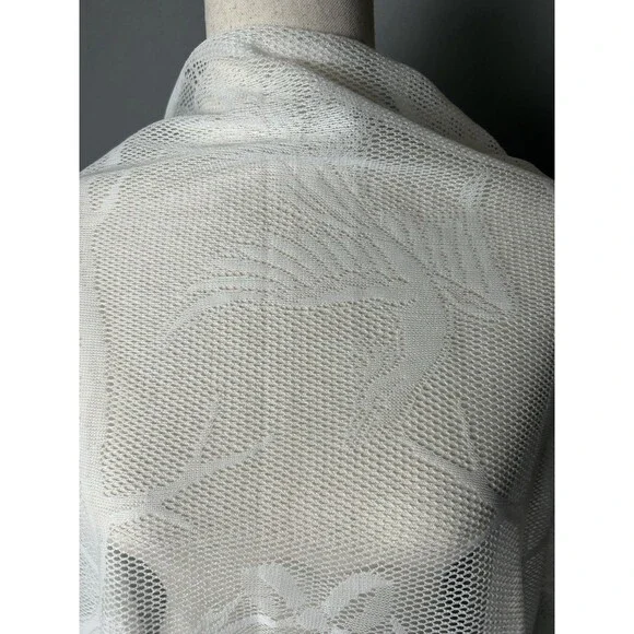 VTG Mantilla Birds Triangle Fringe Church Piano Shawl Scarf  Wrap Japan - Picture 4 of 9